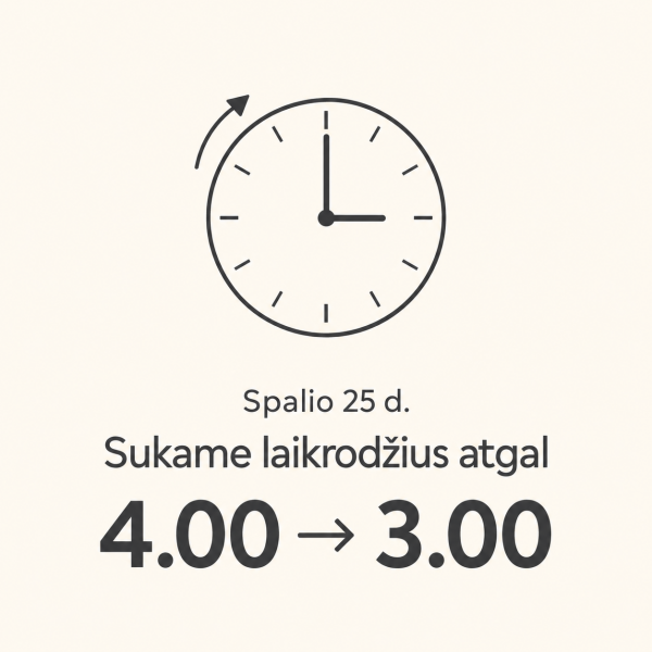 Sekmadienį nepamirškite persukti laikrodžių