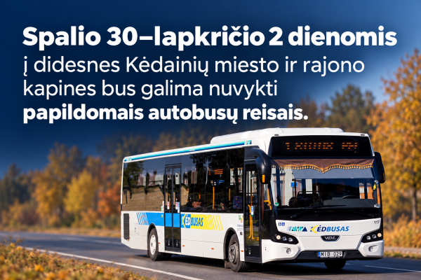 Vykstantiems lankyti artimųjų kapų – papildomi autobusų reisai