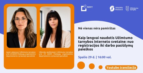 Kviečiame į nuotolinę paskaitą apie naudojimąsi Užimtumo tarnybos interneto svetaine