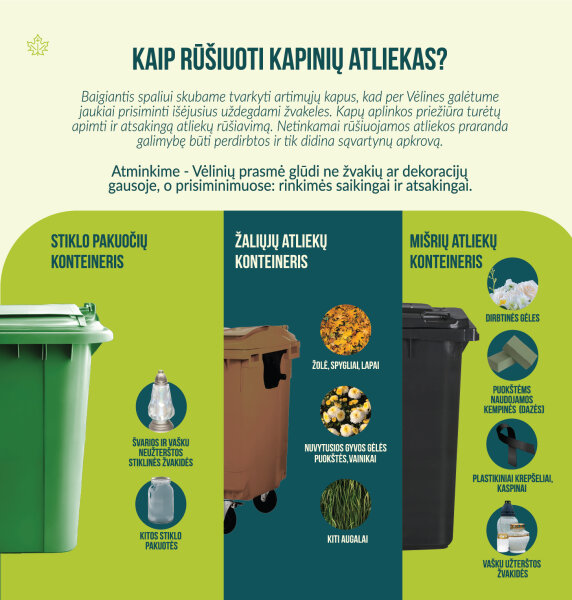 Kaip rūšiuoti kapinių atliekas?